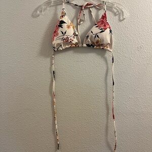 Shade & Shore Floral Bikini Top with black bottoms